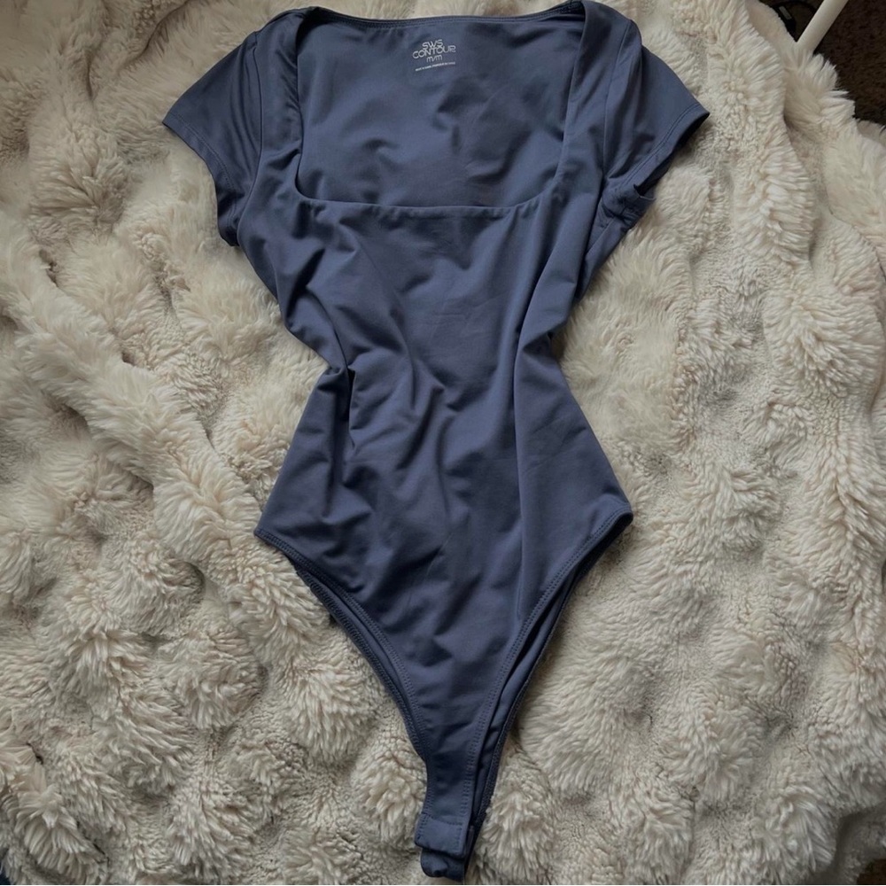 Charlotte Russe Blue Short Sleeve Bodysuit